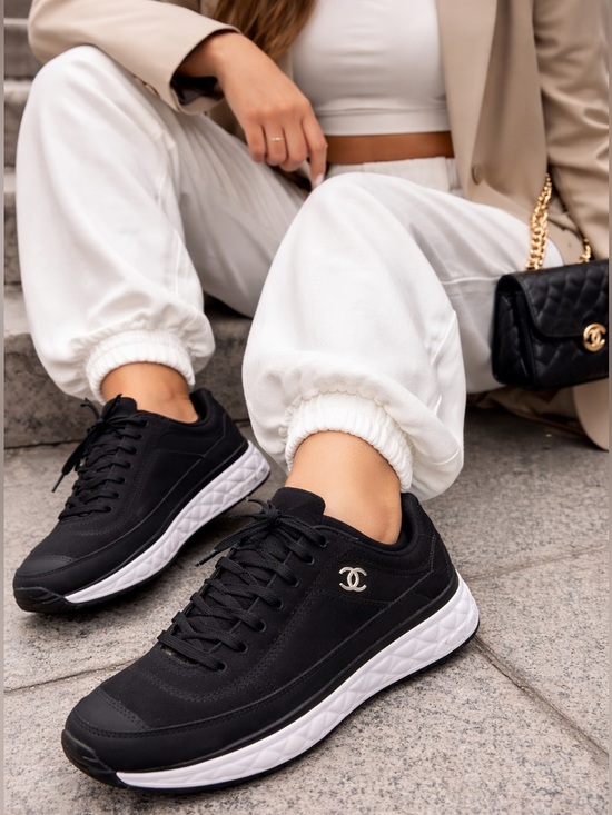 CHANEL Shoes - CHANEL Black and White Sneakers